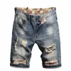 Summer Denim Shorts Jeans Persality Hommes Ripped Mendiants Loose Straight Leg Trend Quarter Pantalon H2bO #
