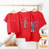 T-shirt de dessin animé maman papa et moi look de famille tenues assorties père fille fils vêtements enfants vêtements père bébé tenues 240318