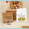 food Tray Packaging & Jewelrydiy White Brown Handmade Stud Cute Square Jewelry Packing Display Earring Package Card 500Pcs Per Lot246O