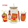 Window Stickers 3D UV DTF Transfers 16oz Cup Wraps Food Printed For DIY Glass Ceramic Metal Leather Etc. D7364