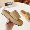 Slides Slides Triangle Straw Weave Clipper Clocket Crochet Platform Slip-Slip-Style Summer Summer Heel Flip Flip Flips Outdoors Sliders Sliders Beach