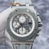 AP Iconic Reloj de pulsera Royal Oak Offshore Series 26470IO Reloj para hombre Anillo de cerámica gris Calendario de metal de titanio Sincronización Reloj mecánico automático de 42 mm