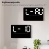Wall Clocks Large Led Digital Clock 12/24h Adjustable Brightness Temperature Humidity Display Table Alarm Electronic