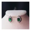 Necklaces Jewelry Sets For Women Sterling Created Emerald Gemstone Earrings Sparkling Necklace Classic Fine Jewellery Drop Shipping