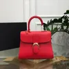 Borsa firmata Box Calf in vera pelle Hardware dorato Borsa a tracolla rossa da donna marchio di lusso di alta qualità con scatola