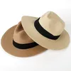 Grande taille XL61-64cm Panama chapeaux hommes femmes plage large bord chapeau de paille dame été soleil chapeaux grande taille Fedora chapeau 55-57 cm 58-60 cm 240319