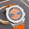 AP Iconic Wristwatch Royal Oak Offshore Series 26703ST Precision Steel Orange Dial With Back Transparent Chronograph Mens Fashion Leisure Business Sports Diving