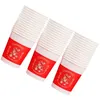 Disposable Cups Straws 50 Pcs Chinese Style Year Of The Dragon Wedding Tea Red Party Paper Cup Water Office Glasses Bathroom Or