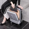 Suitcases Luggage Women's Large Capacity Front Opening Business Trip Boarding Suitcase Universal Wheel Password Rod Case Strong