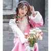 新しいチベットのローブ服女性写真persaltriTピンクファーカラーエスニックスタイルdr 86rl＃