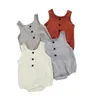 INS été nouveau-né bébé fille garçon vêtements coton lin barboteuse body tenues ensemble enfants vêtements de marque garçons sans manches enfants tissu8186304