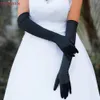 Topqueen jedwabne rękawiczki Rękawiczki Kobieta ślubne rękawiczki ślubne z palcem ślubnym akcenami dla panny młodej DIYBACHETETE Party VM22 f8th#