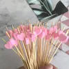 Forks 100x Love Heart Bamboo Pick Buffet Cupcake Fruit Cocktail Fork Dessert Salad Stick For Picnic Wedding Party Home Supplies