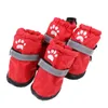 Vestuário para cães 4 unidades de sapatos de chuva para cachorros, sapatos para animais de estimação, protetores de pés impermeáveis