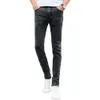 Pantalon en jean à la mode longueur cheville mi-hauteur peau-touch hommes coupe ajustée Denim Lg pantalon hommes jean polyvalent C4I6 #