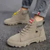 Stövlar klywoo vinter män stövlar vattentäta snöstövlar män sneakers militära fotled stövlar män läder casual skor hög topp botas hombre