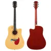 Gitarr akustisk gitarr 41 tum 6 sträng naturlig färg folk gitarr gran topp matt finish cutaway design gitarra