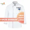 Anpassen DIY Logo Print Chef Uniform Küche Bäckerei Cafe Food Service Lgth Sleeve Atmungsaktive Cook Wear Kellner Jacke Overalls R4I3 #