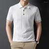 Men's Sweaters 2024 Spring Men Knitted Thin Sweater Shirt Short Sleeve Turn-down Collar Man Pullover Tshirt