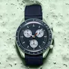 Herren Uhren hochwertige Bioceramic Planet Moon Watch Vollfunktion Quarz Chronographen Bewegungen Wasserdichte leuchtende Lederriemenhandgelenke mit Kasten