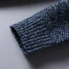 new 2024 Men's Turtleneck Sweater Casual Slim Fit Fleece Pullovers Male Half Zipper Winter Thick Warm Knitted Knitwear Oversize e3XV#