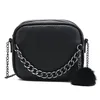 Bag Fashion Soft Leather Women Clutch Bags Chain Shoulder Purse Casual Fur Ball Decor Handbags Crossbody