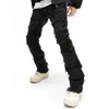 Мужские потертые джинсы Destructi Мужские лоскутные рваные джинсовые брюки Прямые выцветшие джинсы Wed для мужчин Брюки в стиле гранж Y2k p3ed #