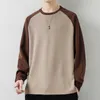 2023 Autumn American Mens Raglan Sleeve Splated Solid Color Pullover Hip Hop Spersonalizowany sweter dla mężczyzn