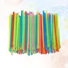 Disposable Cups Straws 50pcs Spoon Dual Use Drinking Straw For Shaved Ice (Assorted Color)