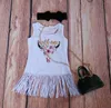 Boho Babe Bull Dress Fringe Girls Dresses Glitter Gold Wild One Tassels Dresses For Baby Girls White Fringe Dress Boutique Girls C1751959