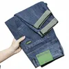 Jeans na moda para homens 2024 casual fino ajuste denim luxo streetwear 90s designer primavera outono de alta qualidade estiramento lg calças masculinas 16nc #