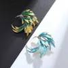 Pins Broches Prachtige Luxe Zirkoon Phoenix Veer Broche voor Vrouwen Mode Elegante Kleding Corsage Pin Accessoires Sieraden Cadeau Y240329