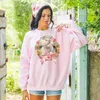 Sweats à capuche pour femmes Sweat-shirt Coquette Chemise de Pâques Vêtements Imprimé floral Pull ras du cou Cadeau pour elle