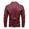 Herren Leder Kunstleder Herren Vintage Motorradjacke 2021 Herrenmode Neue Biker Lederjacke Männliche Stickerei Bombermantel Winter Fleece Pu Mantel 240330