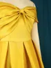 Plus 4xl 4xl Linia Dres Retro Prom Fit and Flare Off Rame Sray Backl Kid -Długość Gold Wedding Party Evening Gown 14S3#