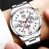 Montres-bracelets Top hommes en acier inoxydable montres à Quartz mâle affaires calendrier Date montre homme Bracelet en cuir horloge lumineuse reloj hombre 24329