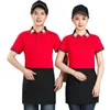 hotel Waiter Workwear T-shirt Short Sleeve Chain Catering Coffee Shop Work Clothes Summer Cold Drink Dert Shop T-shirt for Wo 87BL#