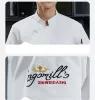 Unissex Chef Jacket Manga Curta Cozinha Cook Coat Restaurante Garçom Uniforme Camisa j0bp #