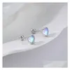 Goujon minimaliste pierre précieuse 925 Sterling Sier goujons pierre de lune élégante petite boucle d'oreille cabochon boucles d'oreilles livraison directe bijoux Dhaiz