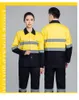 Summer Cott Work Clothing HI Vis Coal Miner Reflective Safety Working Uniforms Porter Worker Coverall Electric Working Suit 5x Q0TP#