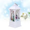 Świece oświetlone świąteczną globę śnieżną latarnię: Święty Mikołaj Latarnię Święta Święto Lekka woda śnieg błyszczące dekoracyjne