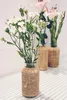 ストロー花瓶のラタンホーム装飾豪華なアクセサリー水耕栽培プランターグラスノルディックフラワーポット240318