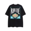 Rhude Streetwear Fashion Lettersカード印刷Tシャツ男性女性カップ