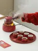 ティーウェアセットウェディングサプライティーセット蒸しポット電気陶器ストーブ加熱ガラス水ケトルギフト