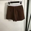 Short décontracté avec impression de lettres pour femmes, short de sport Design à la mode, taille élastique, jambes larges