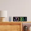 Horloges murales Horloge numérique avec télécommande colorée lumière ambiante silencieuse électronique moderne pour chambre à coucher décor de salle de classe