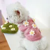 Psa odzież pensa kwiat kota kamizel termiczna kociak szczeniak słodki bluza z kapturem małe psy swobodne dzianiny ubrania zimowe ubrania