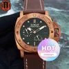 Designer Watch Luksusowe zegarki dla męskiego mechanicznego ruchu na rękę na rękę 47 mm brązowy designerski magazyn Pam Watch Liu PQN5