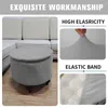 Chair Covers Solid Color Polar Fleece Ottoman Storage Stool Cover Stretch Round Footrest Slipcovers Non-slip Footstool Living Room