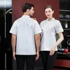 unisex Kitchen Chef Coat Short Restaurant Uniform Shirt Service Bakery Breathable Double Breasted Chef Dr Chef Jackets apr s9m3#